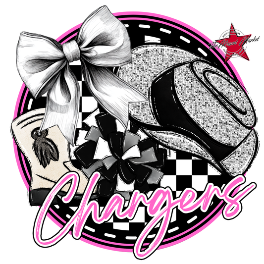 Chargers Circle Drillteam Design-Baby Pink