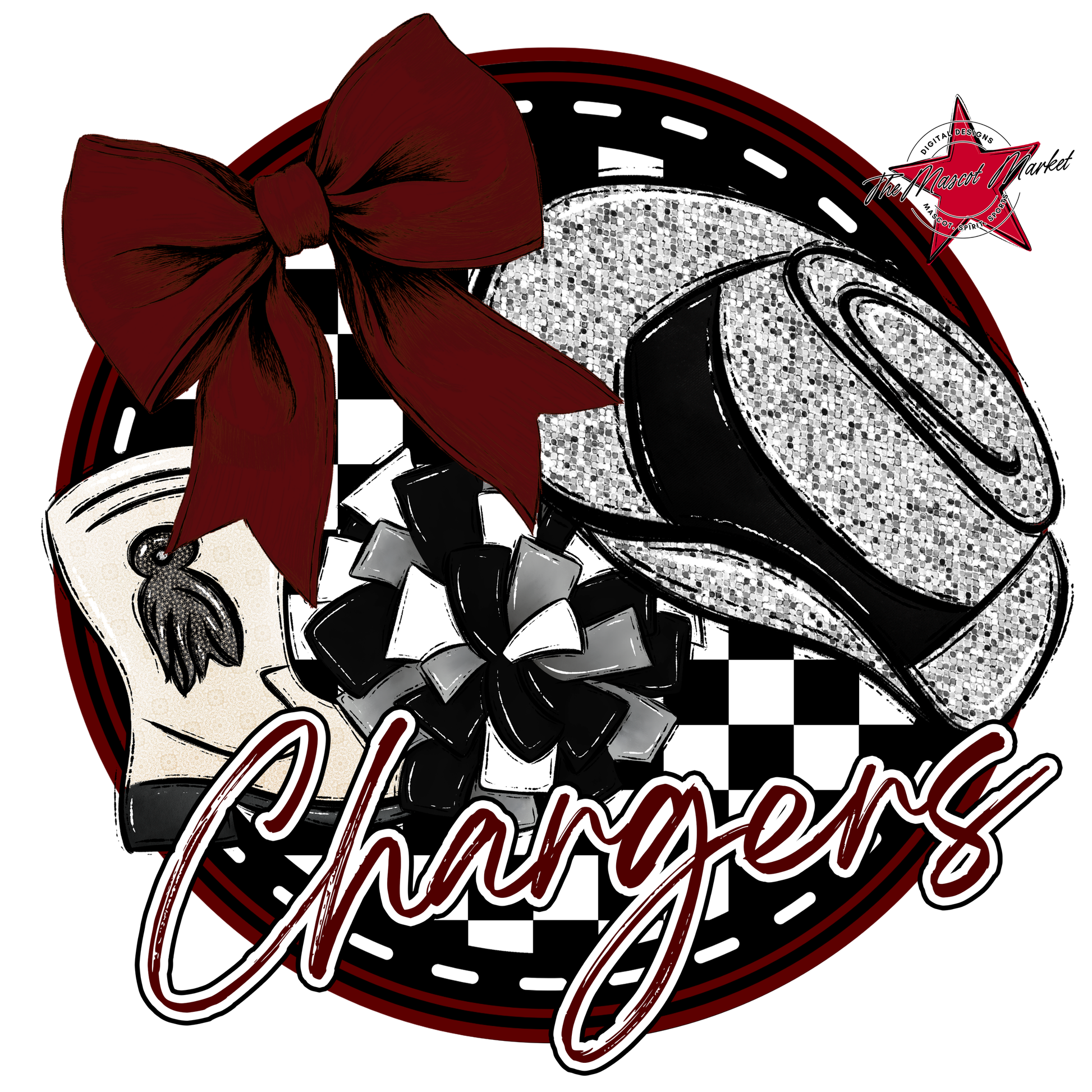 Chargers Circle Drillteam Design-Maroon