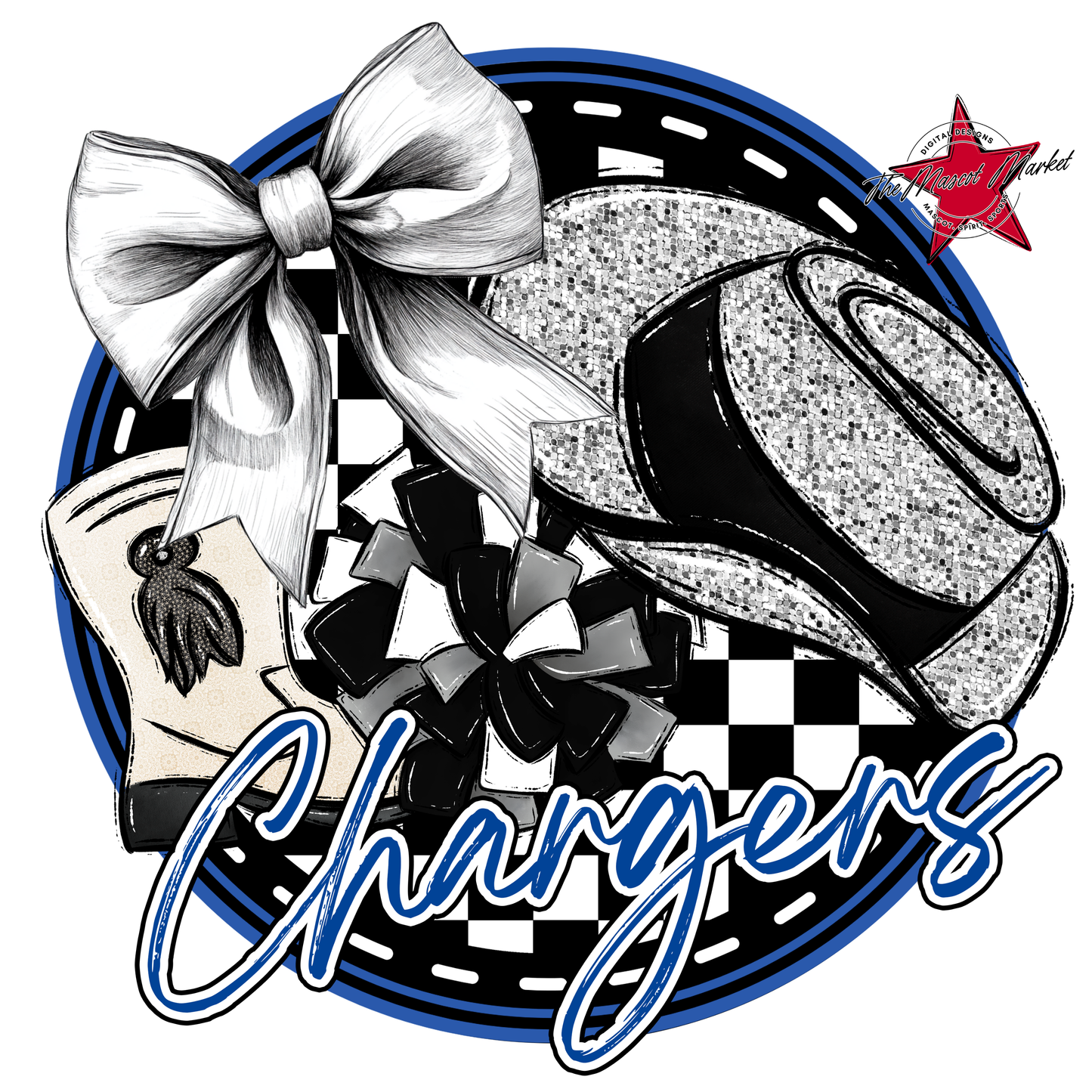 Chargers Circle Drillteam Design-Off Blue
