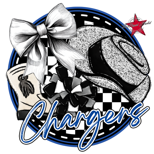 Chargers Circle Drillteam Design-Off Blue