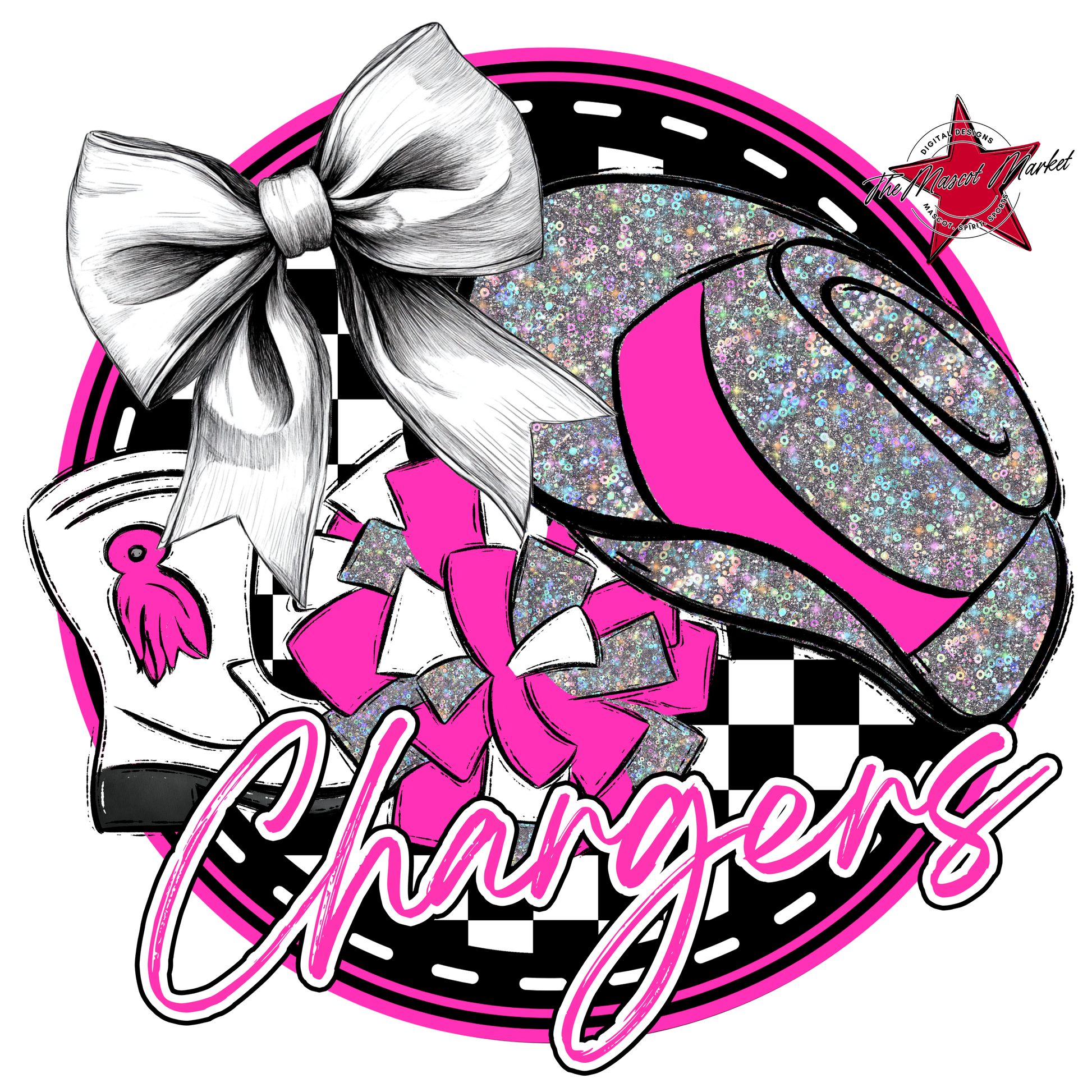 Chargers Circle Drillteam Design-Pink