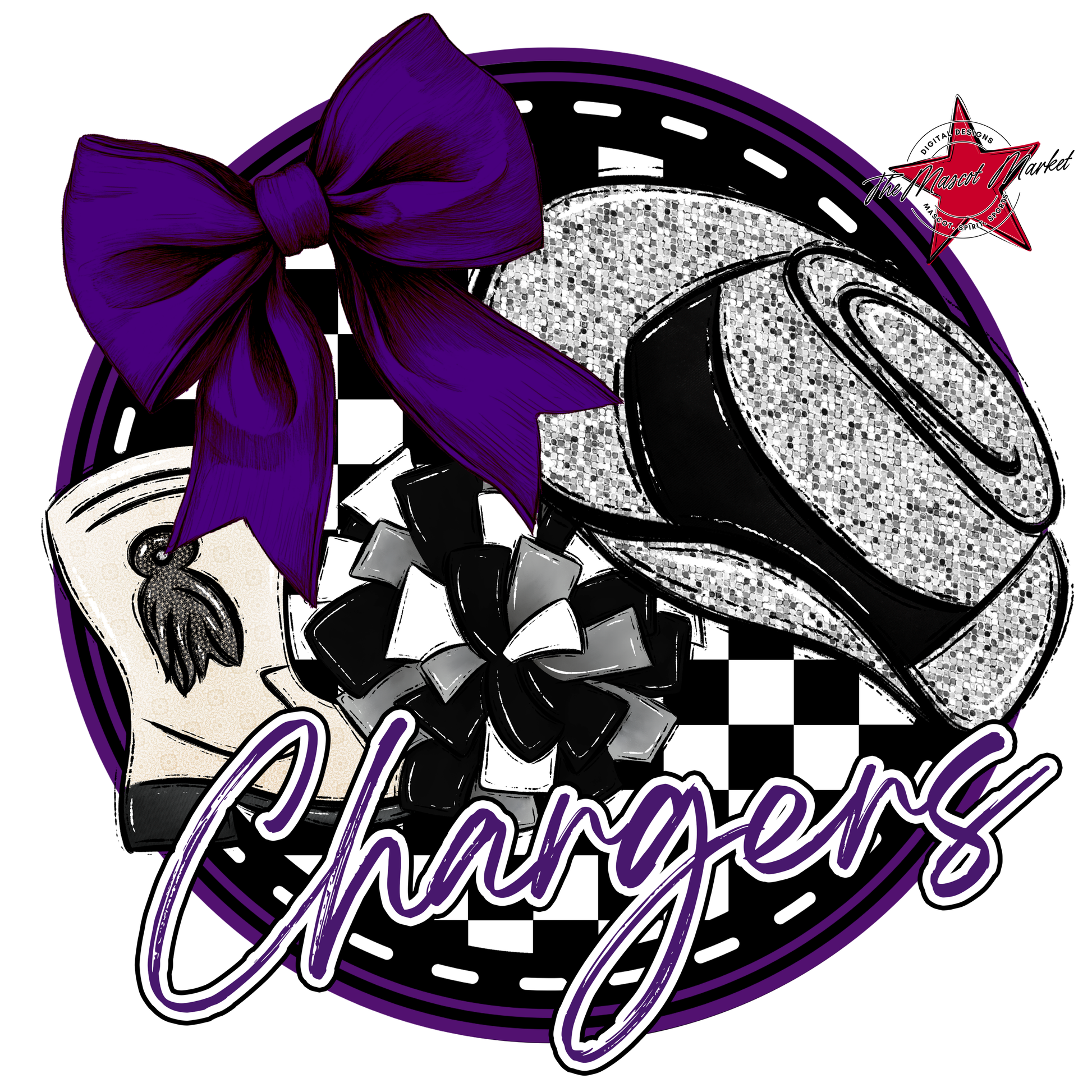 Chargers Circle Drillteam Design-Purple