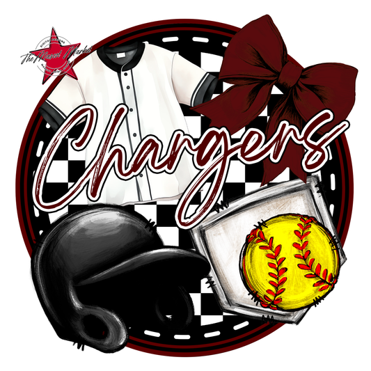 Chargers Circle Softball Design-Maroon