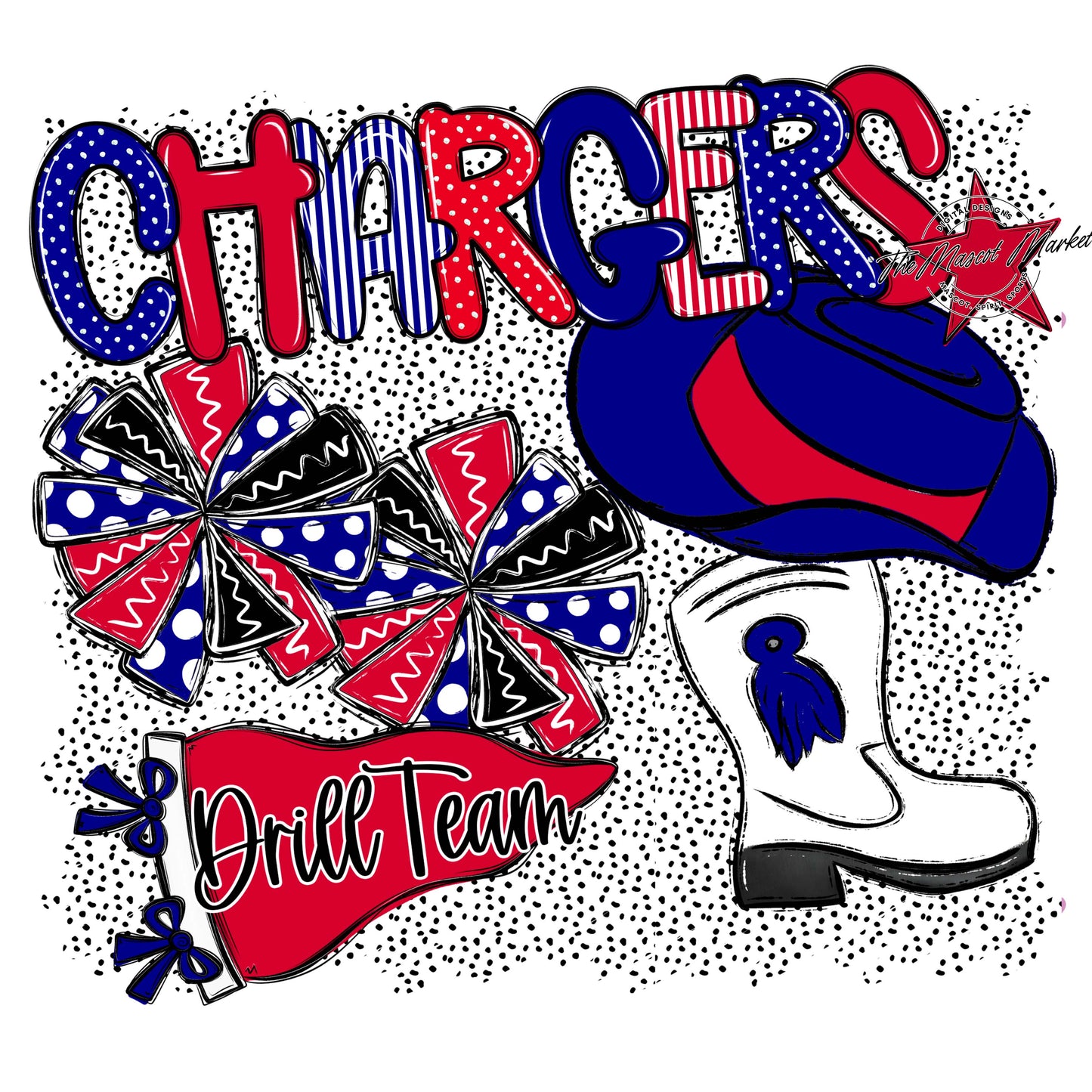 Chargers Drillteam Spirit-Blue & red