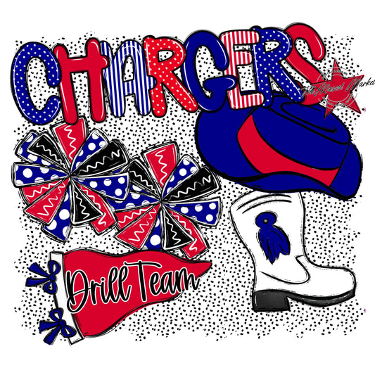 Chargers Drillteam Spirit-Blue & red