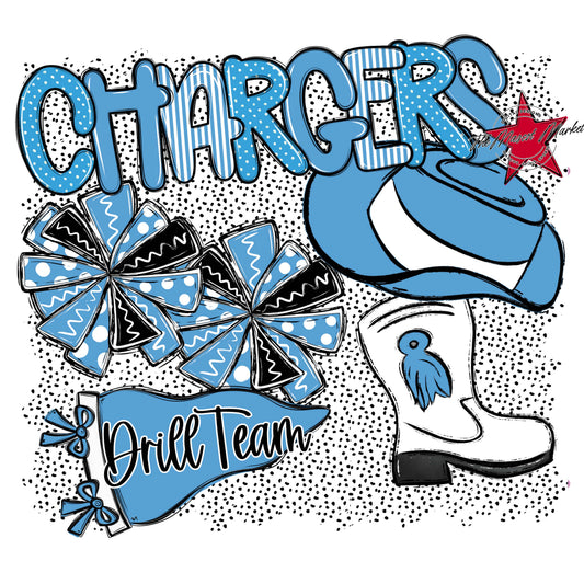 Chargers Drillteam Spirit-Carolina Blue