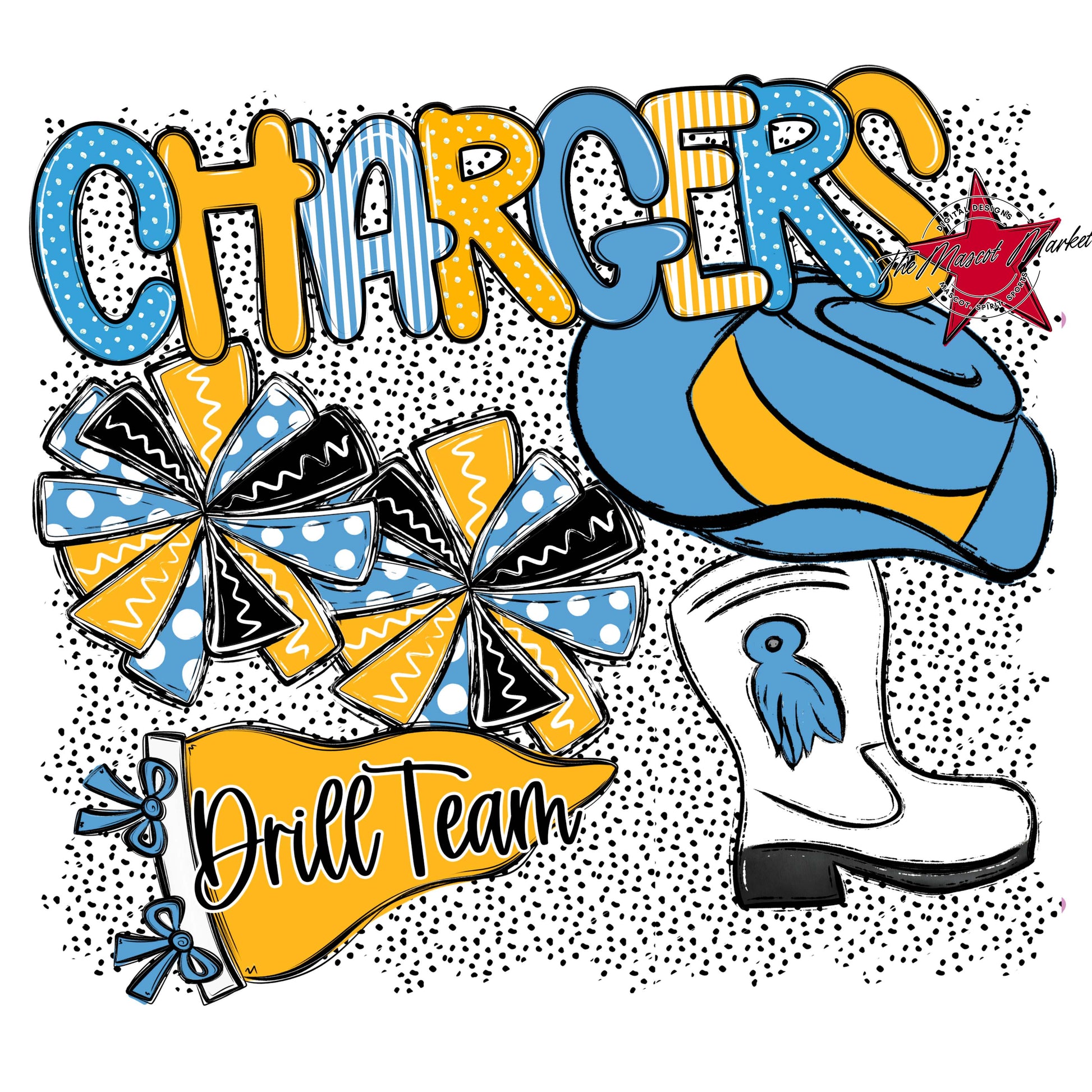 Chargers Drillteam Spirit-Carolina Blue & Yellow