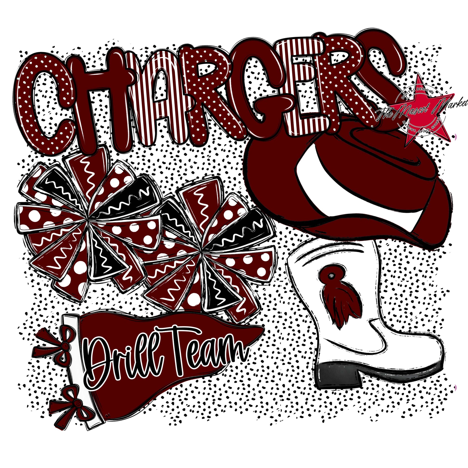 Chargers Drillteam Spirit-Maroon
