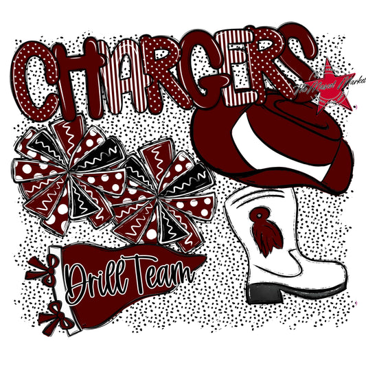 Chargers Drillteam Spirit-Maroon