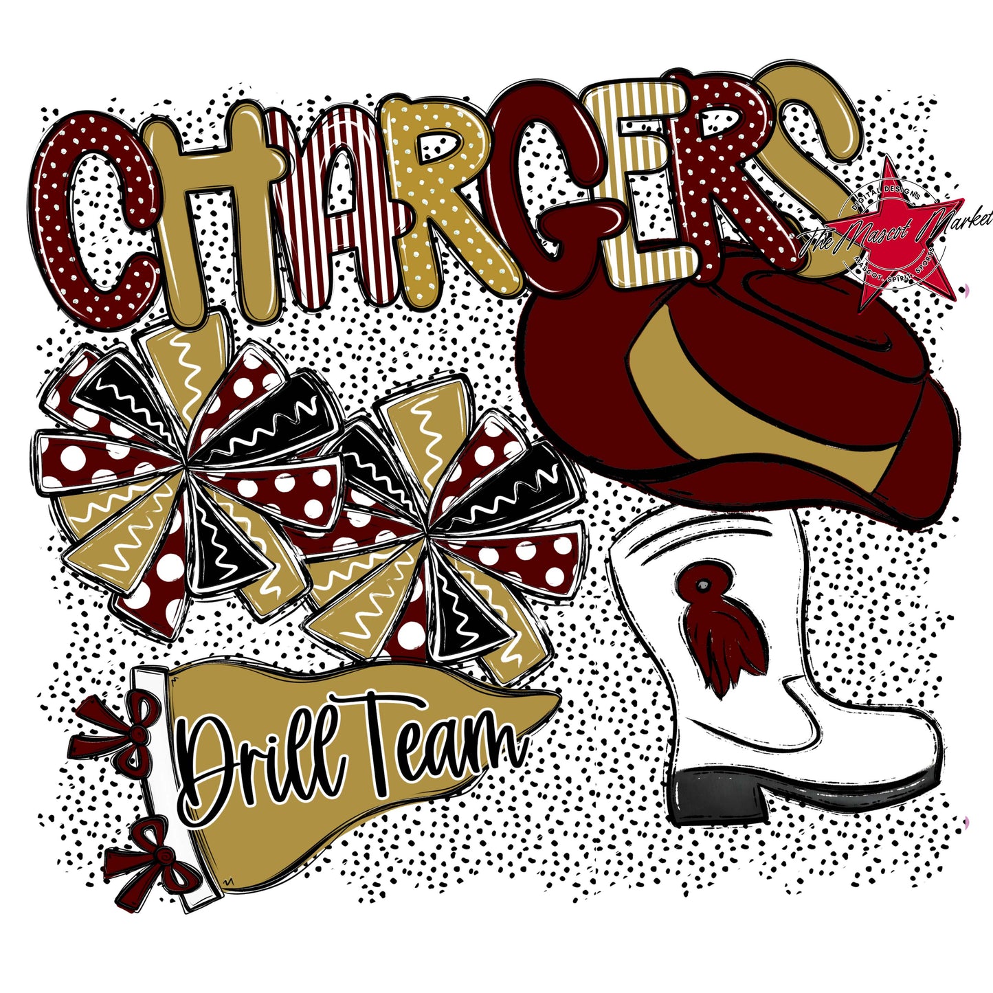 Chargers Drillteam Spirit-Maroon & Gold