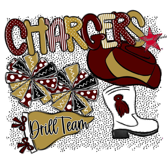 Chargers Drillteam Spirit-Maroon & Gold
