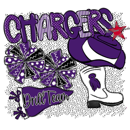 Chargers Drillteam Spirit-Purple