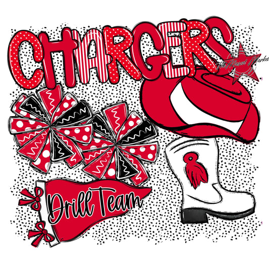 Chargers Drillteam Spirit-Red
