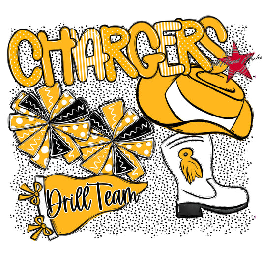 Chargers Drillteam Spirit-Yellow