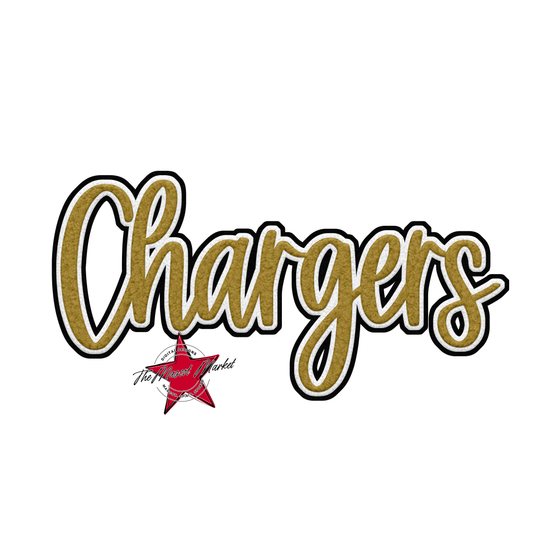 Chargers Faux Chenille Patch-Gold