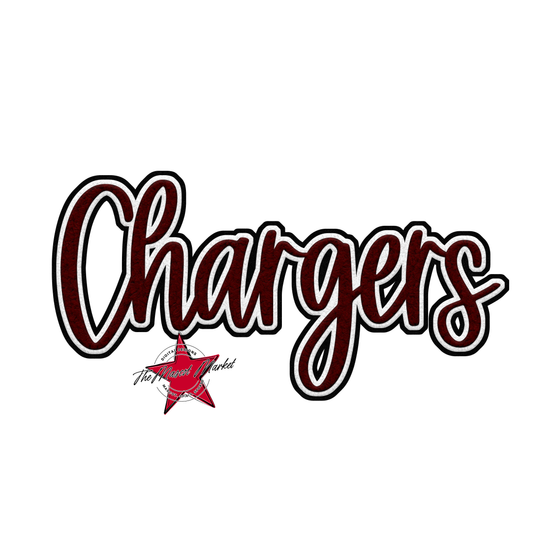 Chargers Faux Chenille Patch-Maroon