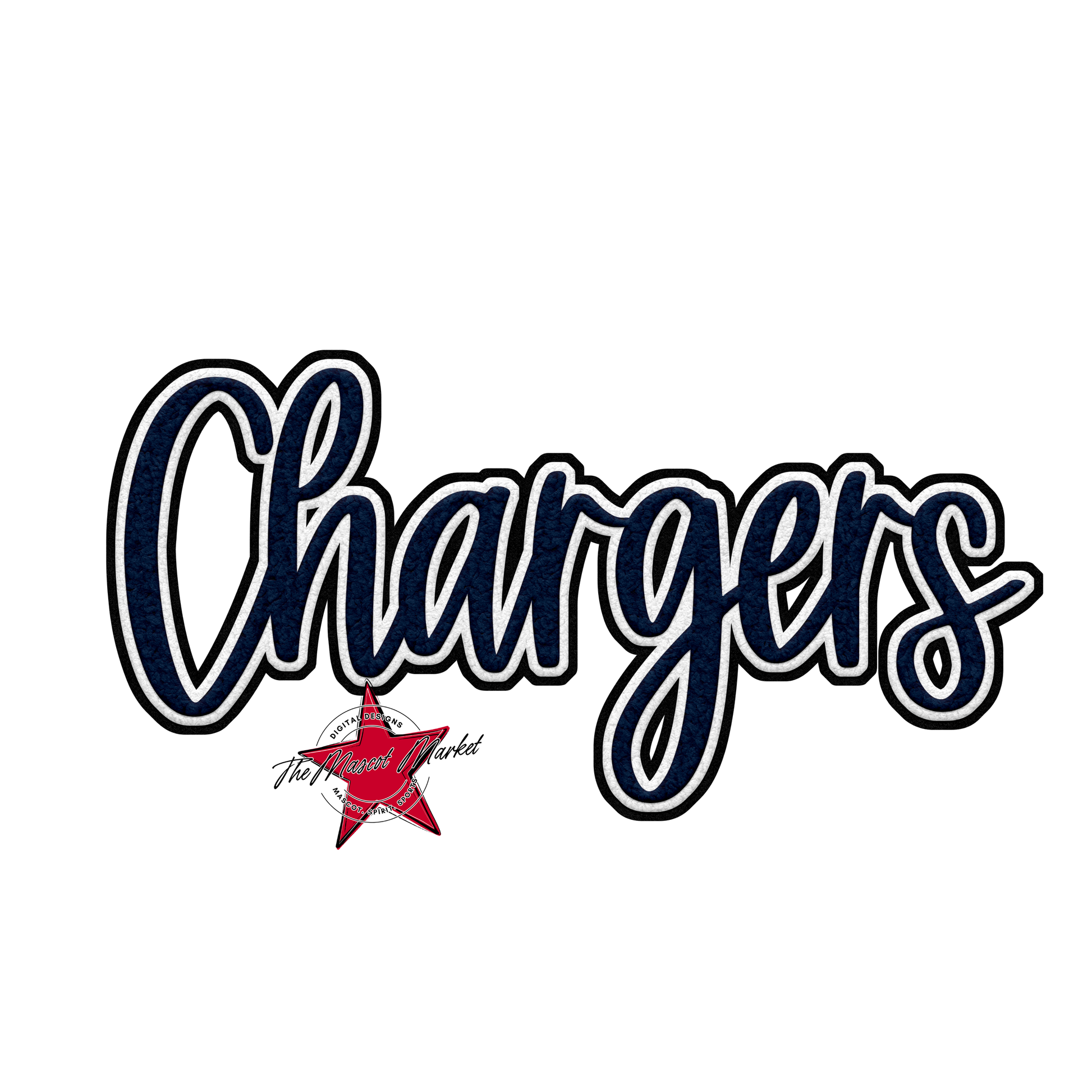 Chargers Faux Chenille Patch-Navy