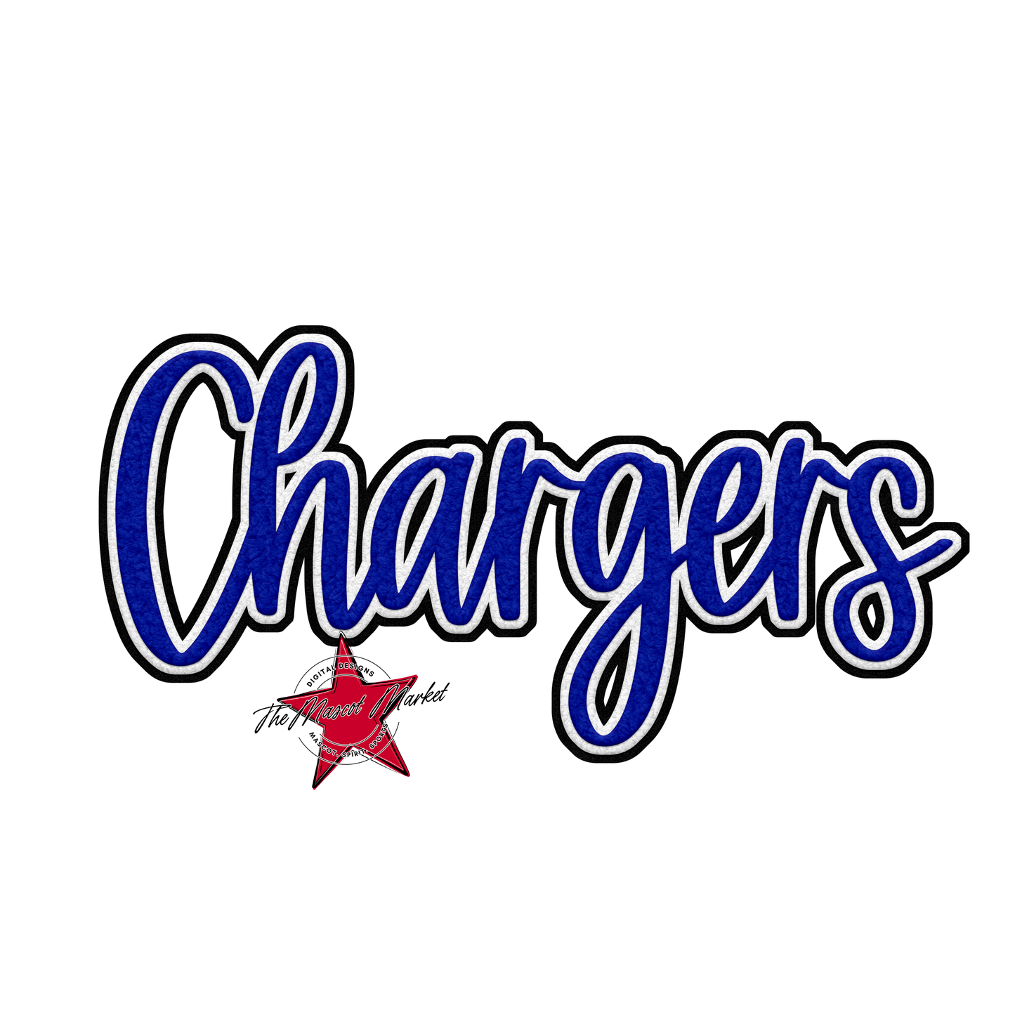 Chargers Faux Chenille Patch-Royal Blue