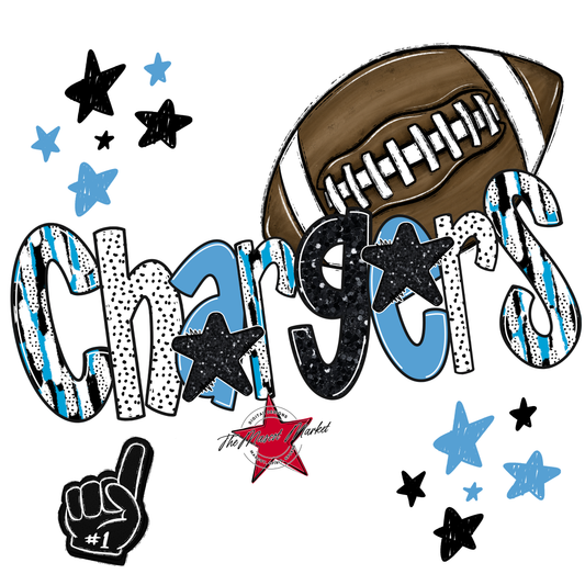 Chargers Football Scrape-Carolina Blue