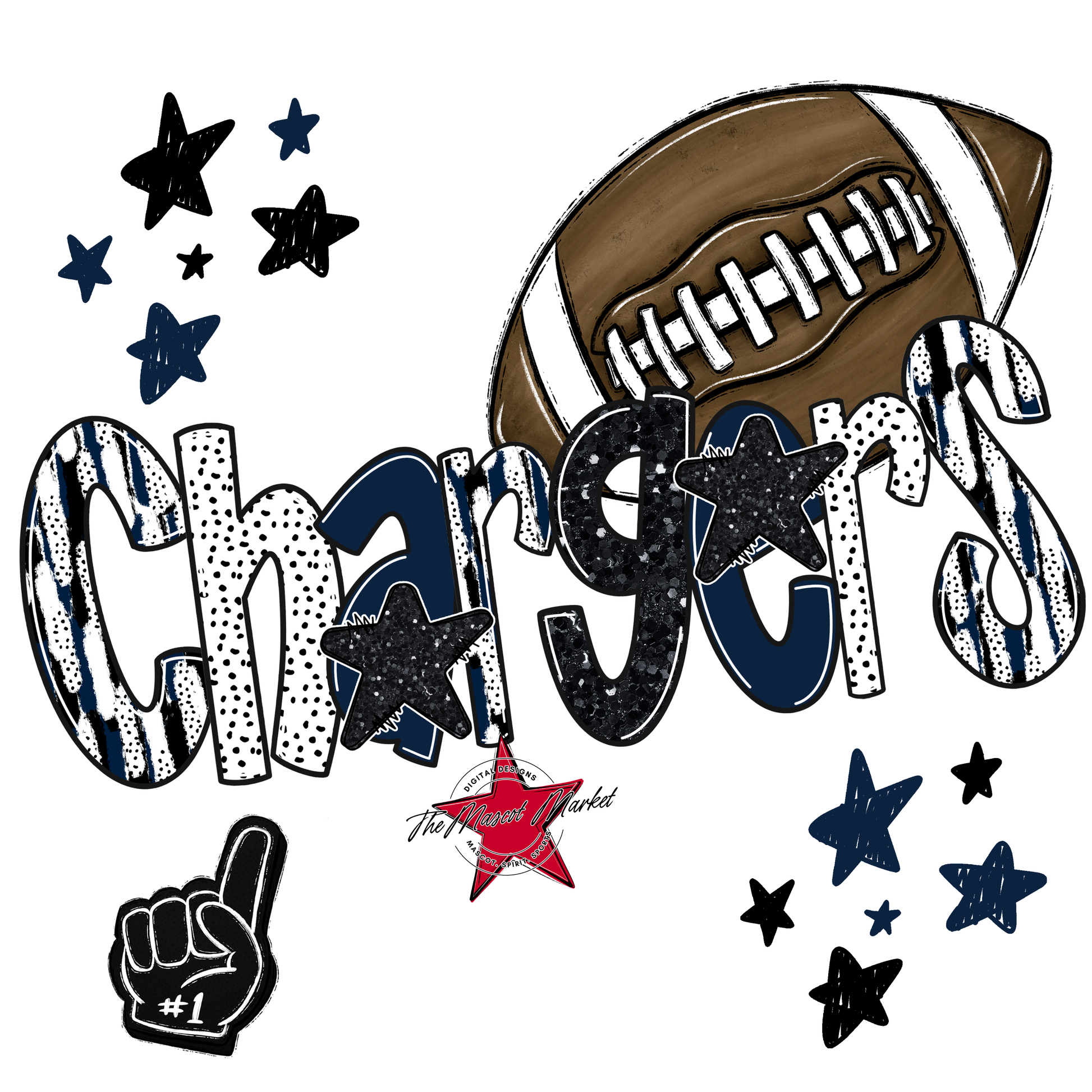 Chargers Football Scrape-Navy