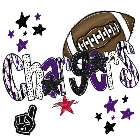 Chargers Football Scrape-Purple