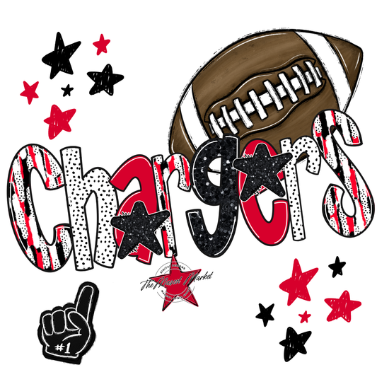 Chargers Football Scrape-Red