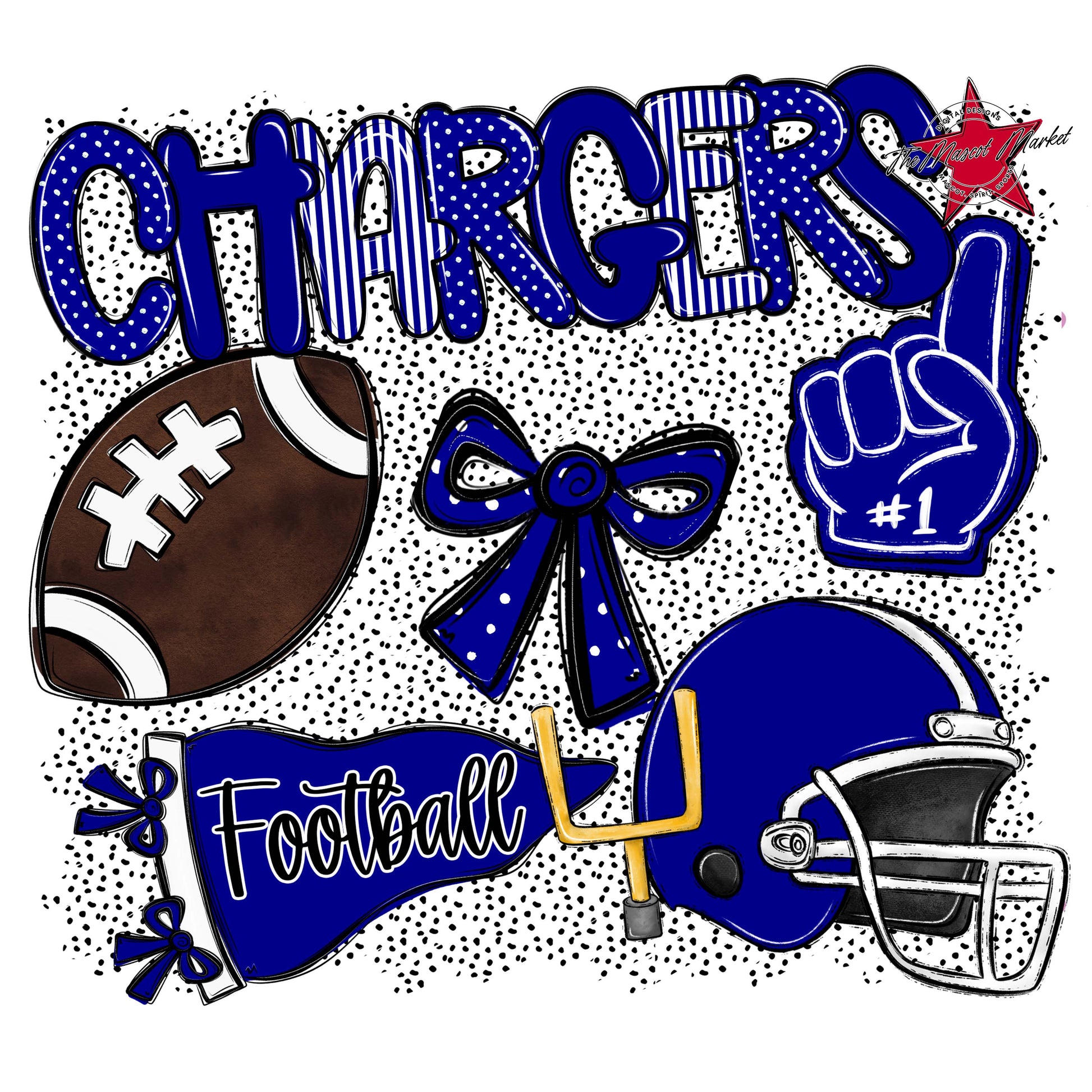 Chargers Football Spirit-Blue