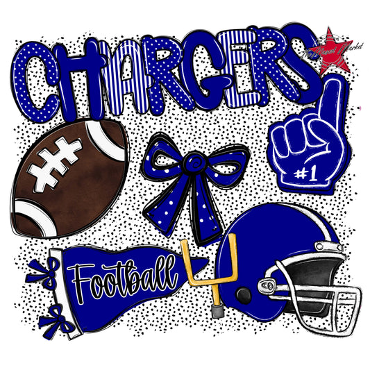 Chargers Football Spirit-Blue