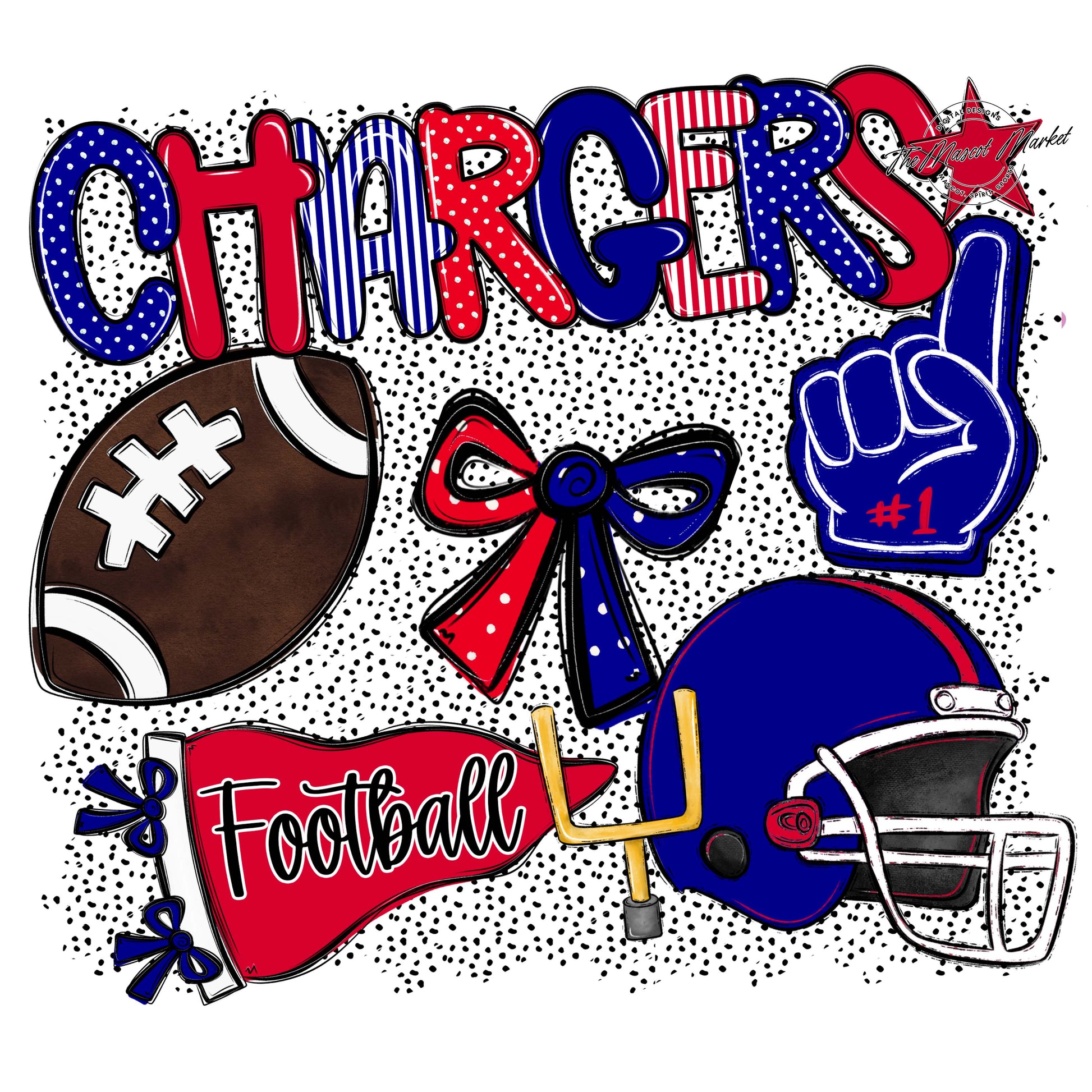 Chargers Football Spirit-Blue & red