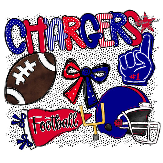 Chargers Football Spirit-Blue & red