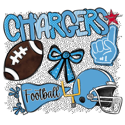 Chargers Football Spirit-Carolina Blue