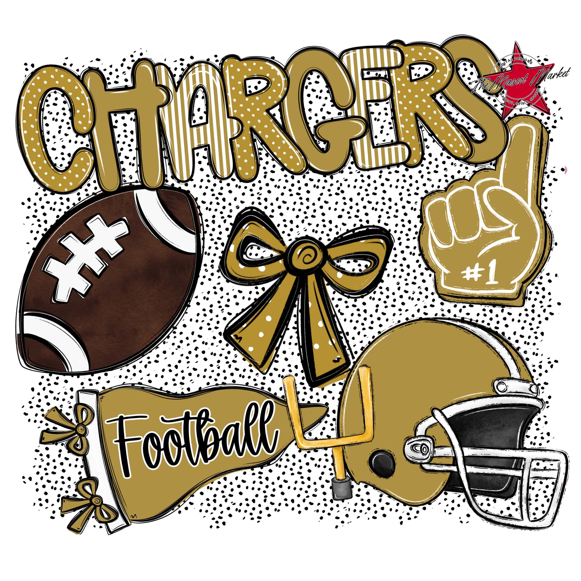 Chargers Football Spirit-Gold