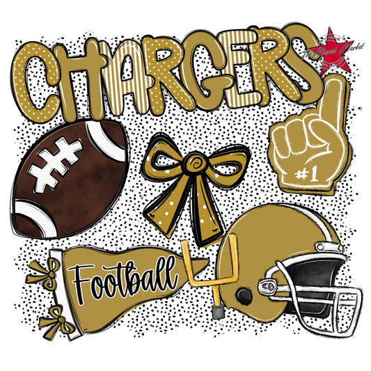 Chargers Football Spirit-Gold