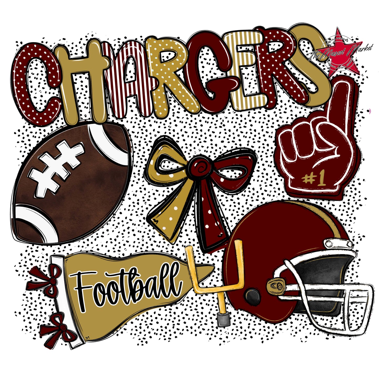Chargers Football Spirit-Maroon & Gold