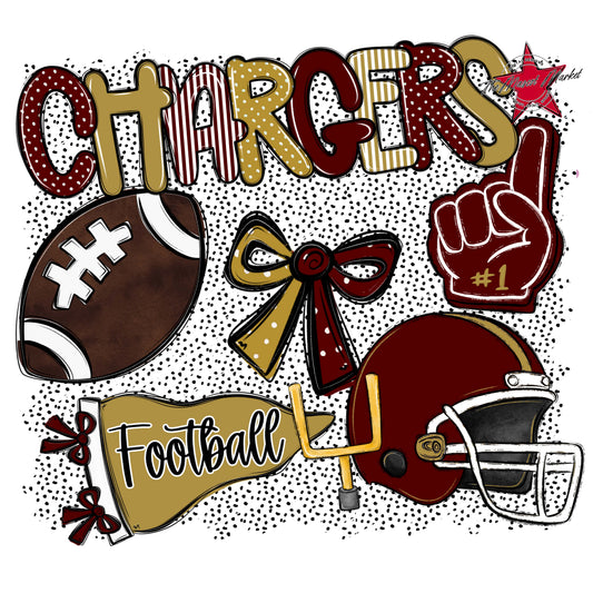 Chargers Football Spirit-Maroon & Gold