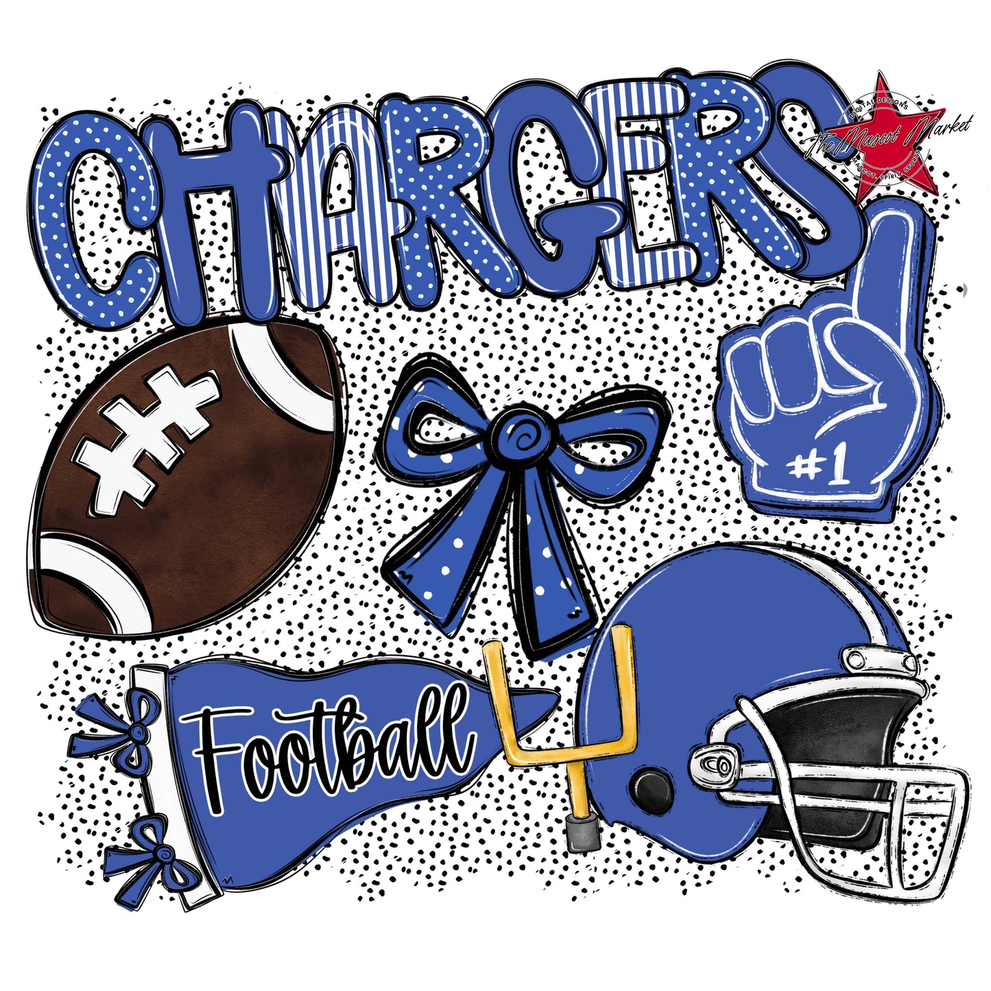 Chargers Football Spirit-Off Blue