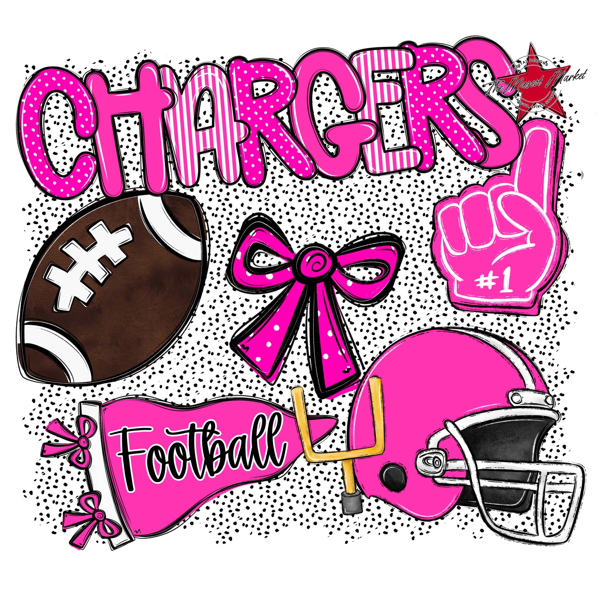 Chargers Football Spirit-Pink