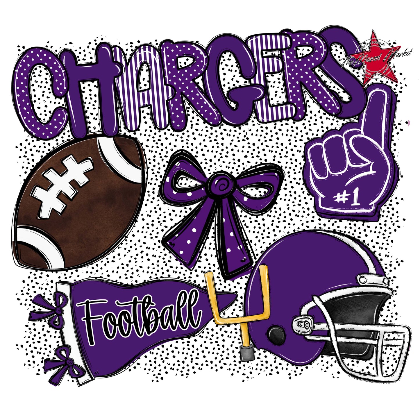 Chargers Football Spirit-Purple