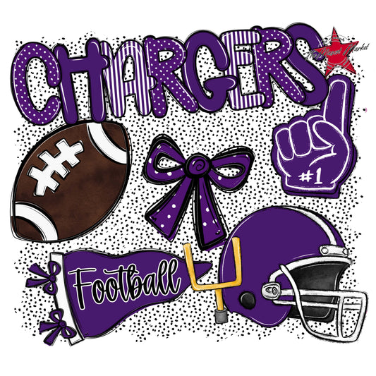 Chargers Football Spirit-Purple