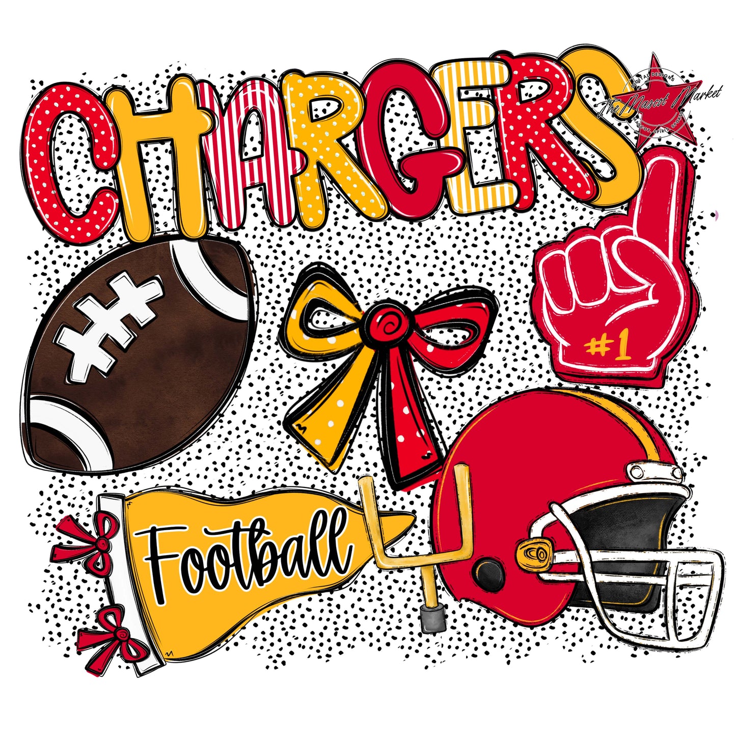 Chargers Football Spirit-Red & Yellow