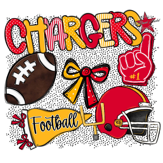 Chargers Football Spirit-Red & Yellow