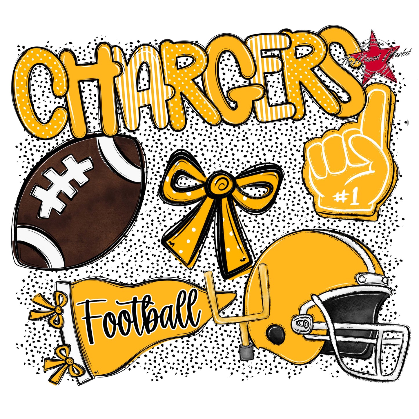 Chargers Football Spirit-Yellow