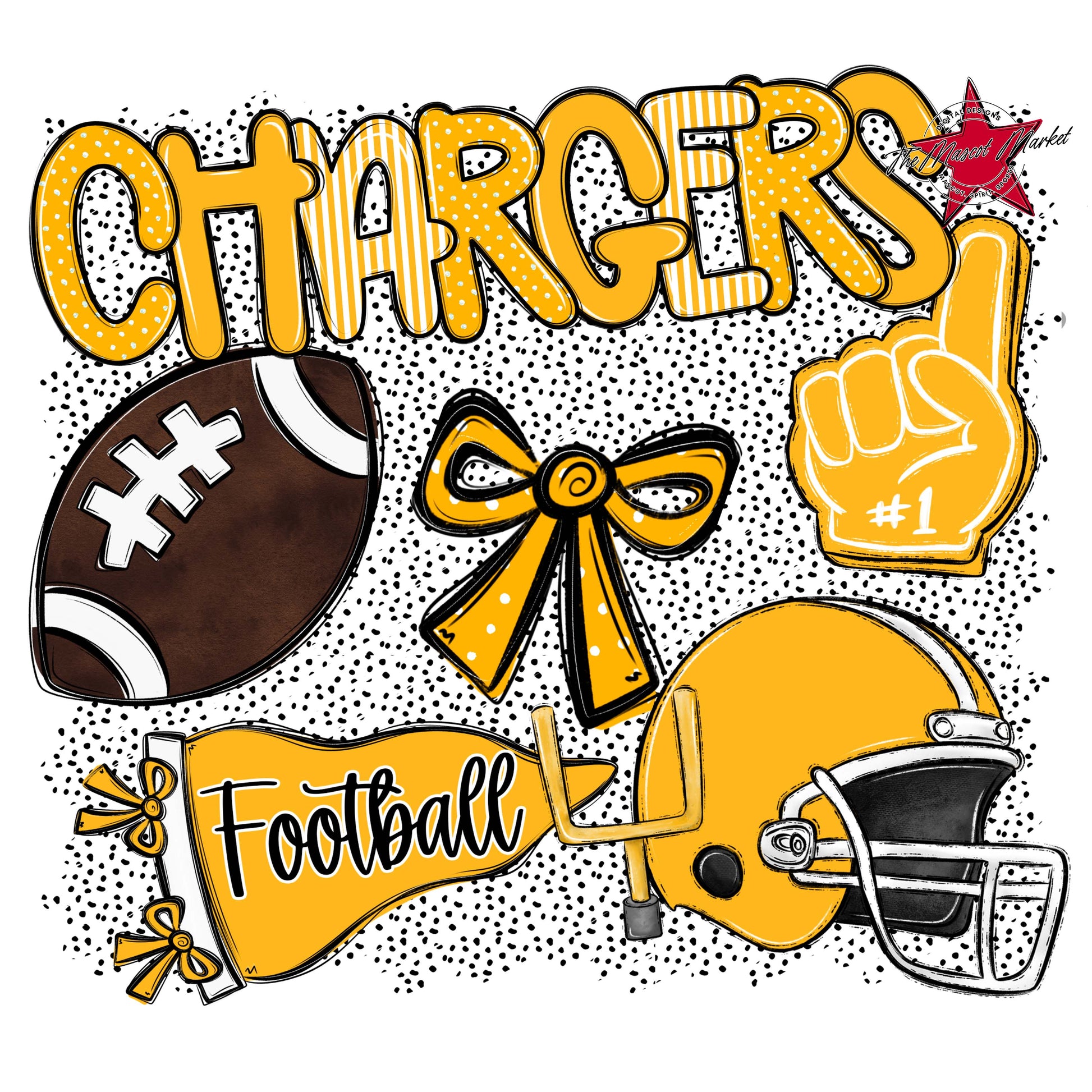 Chargers Football Spirit-Yellow