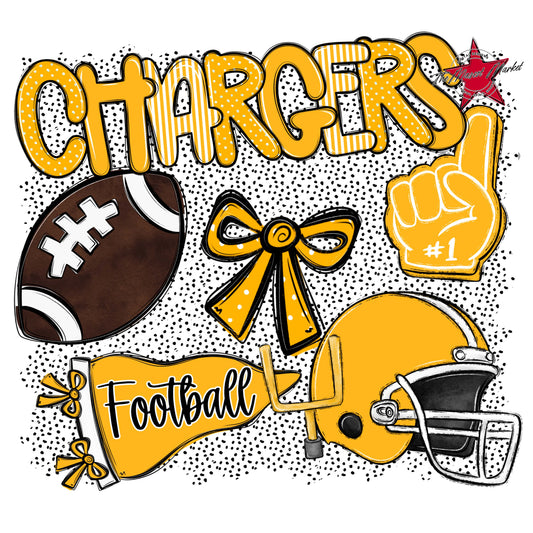 Chargers Football Spirit-Yellow