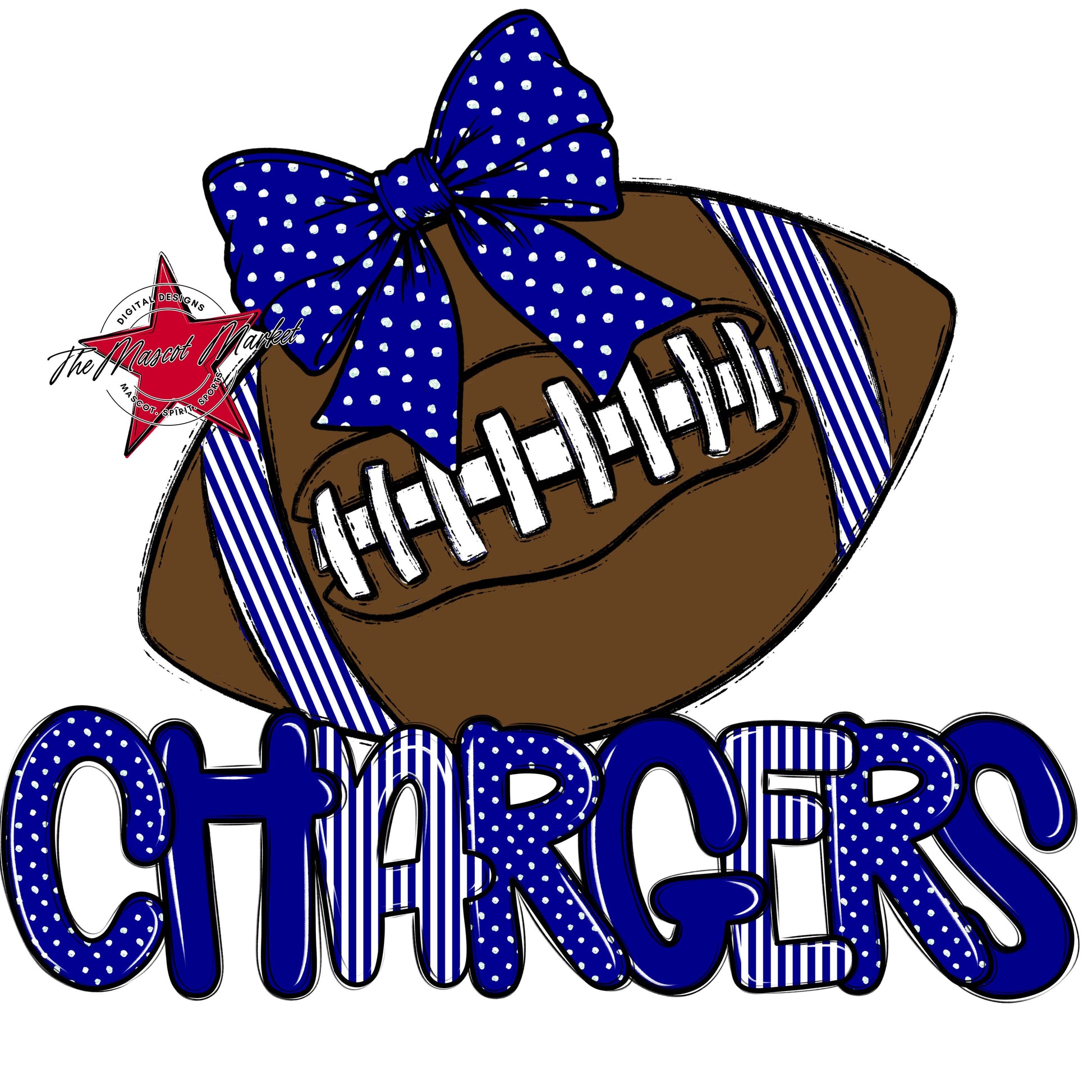 Chargers Football Spirit Design-Blue