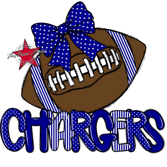 Chargers Football Spirit Design-Blue