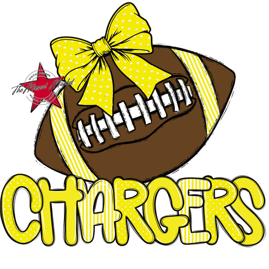 Chargers Football Spirit Design-Bright Yellow
