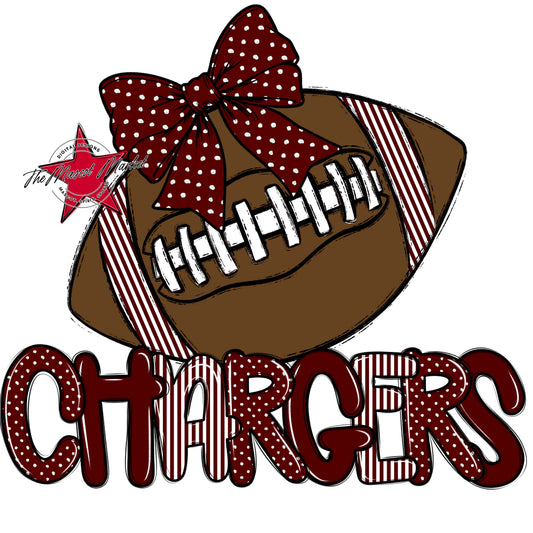Chargers Football Spirit Design-Maroon