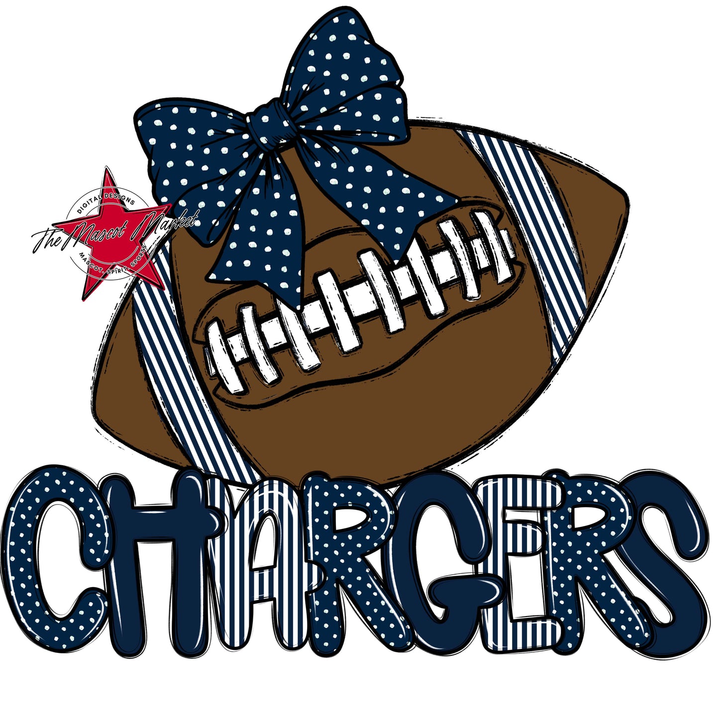 Chargers Football Spirit Design-Navy