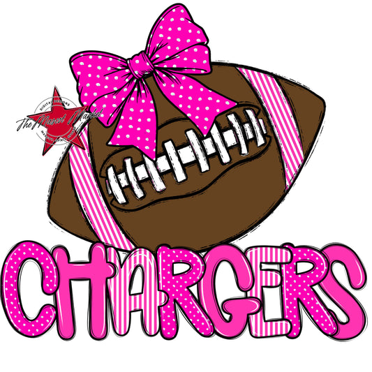 Chargers Football Spirit Design-Pink